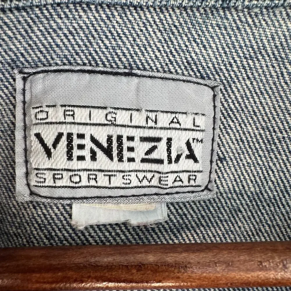 Vintage 90s Venezia Sportswear Denim Jacket Men’s 2XL 3XL Trucker Jean Coat Y2K